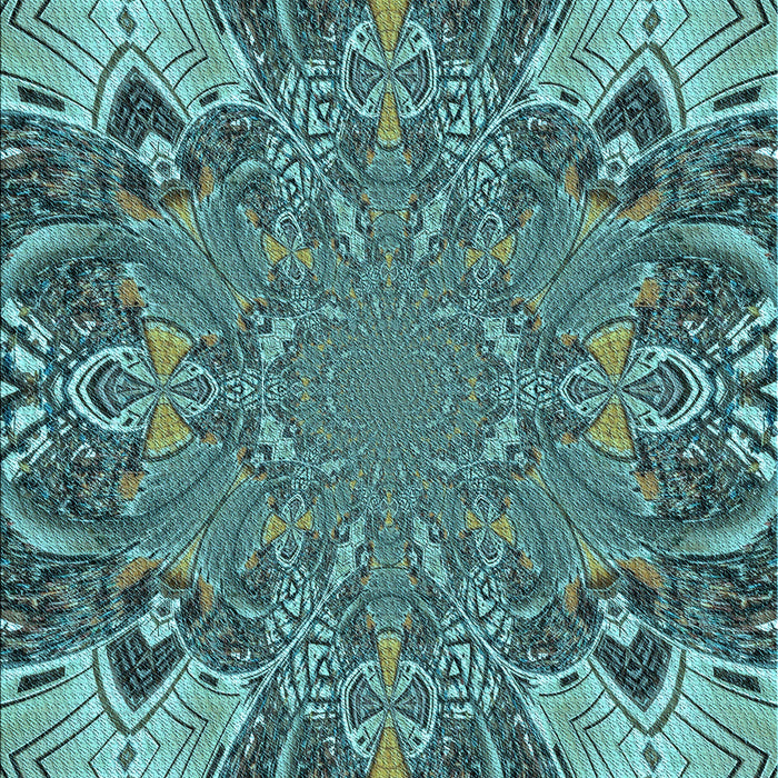 Machine Washable Transitional Medium Turquoise Green Rug, wshpat128lblu