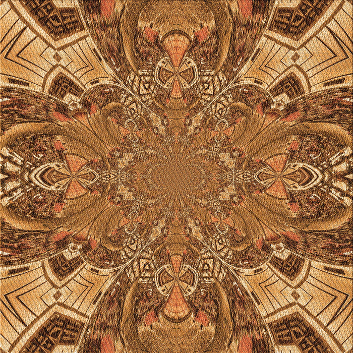 Round Machine Washable Transitional Orange Rug, wshpat128org