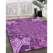 Machine Washable Transitional Dark Magenta Purple Rug in a Family Room, wshpat128pur