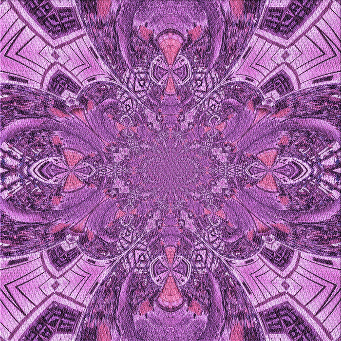 Round Patterned Dark Magenta Purple Rug, pat128pur