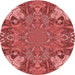 Square Patterned Red Rug, pat128rd