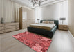 Patterned Red Rug in a Bedroom, pat128rd