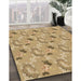 Machine Washable Transitional Yellow Orange Rug in a Family Room, wshpat1280brn