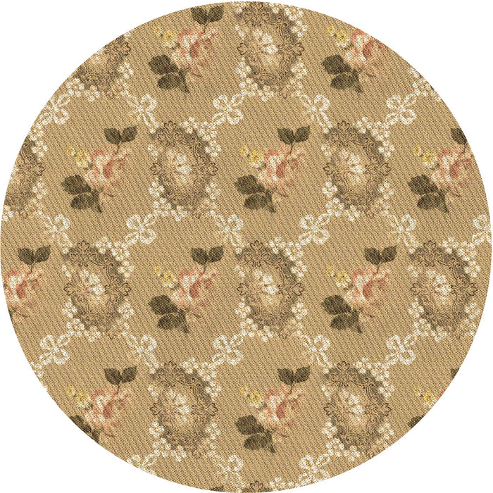 Square Patterned Yellow Orange Rug, pat1280brn