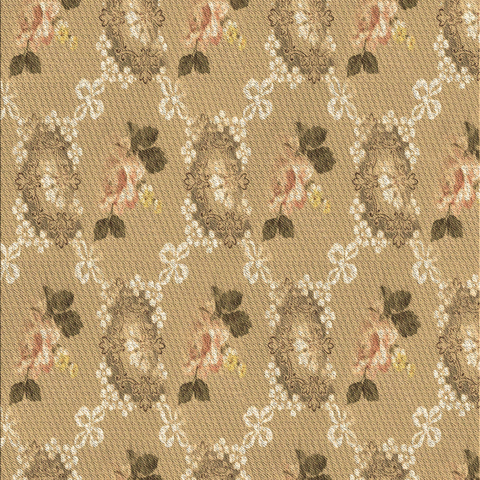 Patterned Yellow Orange Rug, pat1280brn