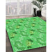 Machine Washable Transitional Neon Green Rug in a Family Room, wshpat1280grn