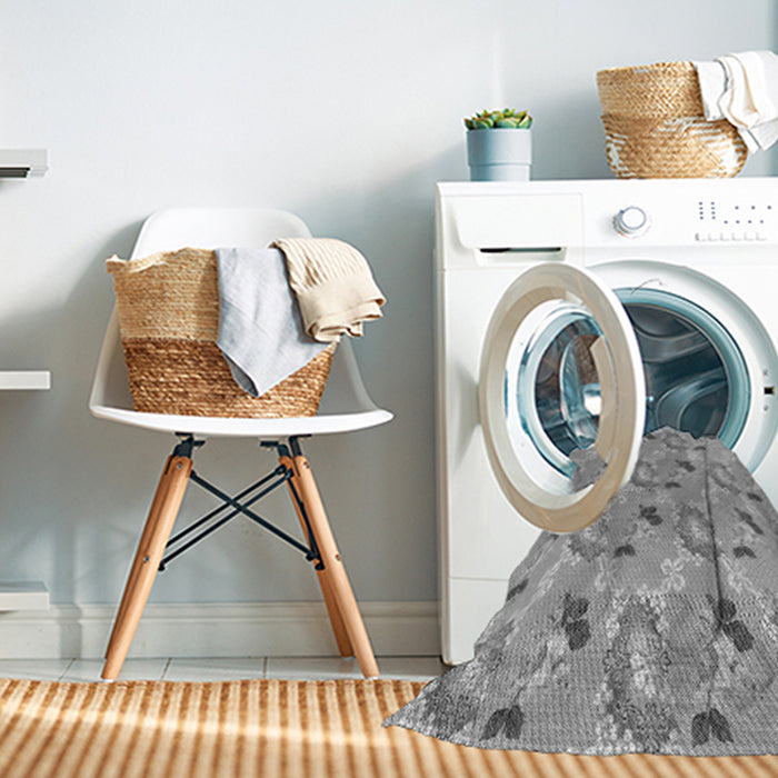 Machine Washable Transitional Gray Rug in a Washing Machine, wshpat1280gry