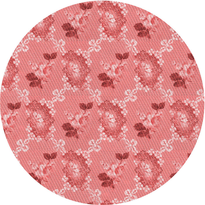 Square Patterned Light Coral Pink Rug, pat1280rd