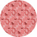 Square Patterned Light Coral Pink Rug, pat1280rd