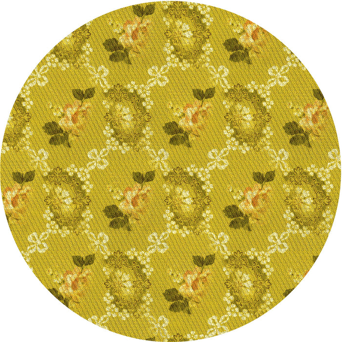 Square Patterned Bright Gold Yellow Rug, pat1280yw