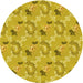 Square Patterned Bright Gold Yellow Rug, pat1280yw