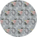 Sideview of Patterned Gray Novelty Rug, pat1280