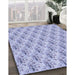 Patterned Periwinkle Purple Rug in Family Room, pat1281blu