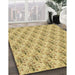 Patterned Dark Golden Brown Rug in Family Room, pat1281brn