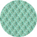 Square Patterned Medium Sea Green Rug, pat1281lblu