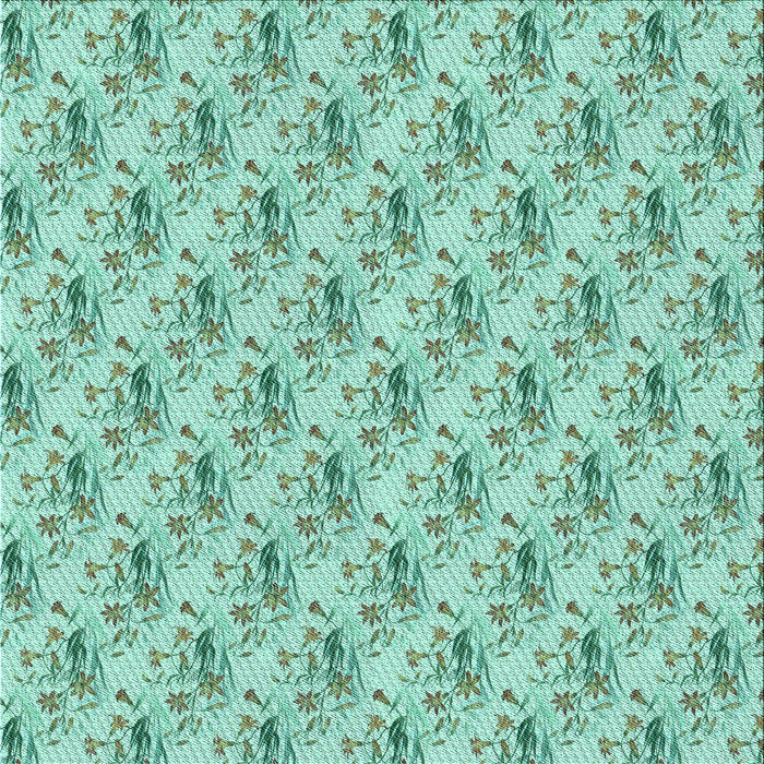 Round Patterned Medium Sea Green Rug, pat1281lblu