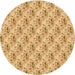 Square Patterned Orange Rug, pat1281org