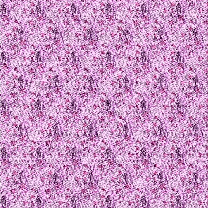 Round Machine Washable Transitional Blossom Pink Rug, wshpat1281pur