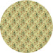 Square Machine Washable Transitional Mustard Yellow Rug, wshpat1281