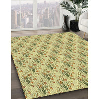 Patterned Mustard Yellow Novelty Rug, pat1281