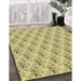 Machine Washable Transitional Mustard Yellow Rug in a Family Room, wshpat1281