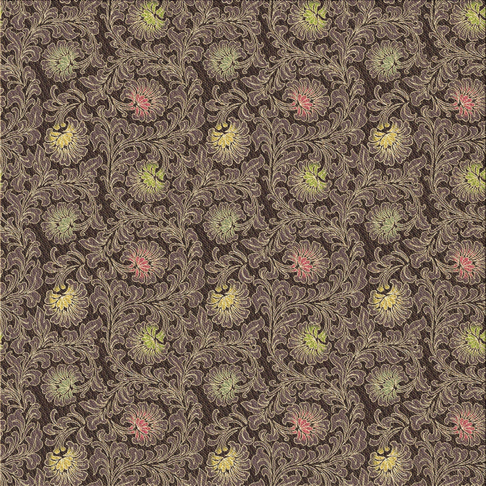 Round Machine Washable Transitional Brown Rug, wshpat1282brn