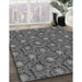 Machine Washable Transitional Black Rug in a Family Room, wshpat1282gry