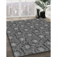 Patterned Black Rug, pat1282gry