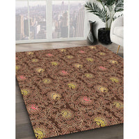 Patterned Bronze Brown Rug, pat1282org