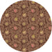 Square Patterned Bronze Brown Rug, pat1282org