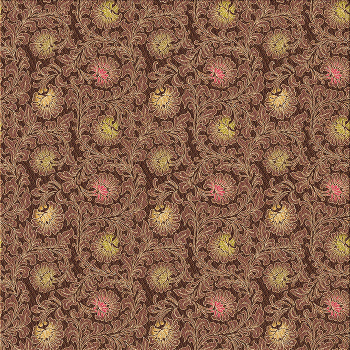 Round Patterned Bronze Brown Rug, pat1282org