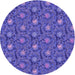 Square Patterned Purple Mimosa Purple Rug, pat1282pur