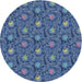 Sideview of Patterned Denim Blue Novelty Rug, pat1282