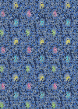 Patterned Denim Blue Novelty Rug, pat1282