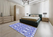 Patterned Blue Rug in a Bedroom, pat1283blu