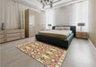 Patterned Light Brown Rug in a Bedroom, pat1283brn