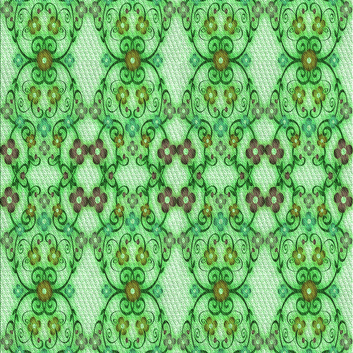 Patterned Dark Lime Green Rug, pat1283grn