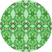 Square Machine Washable Transitional Dark Lime Green Rug in a Living Room, wshpat1283grn