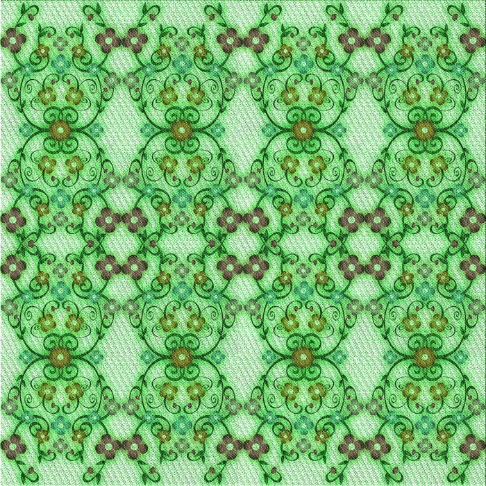 Round Patterned Dark Lime Green Rug, pat1283grn