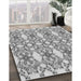 Patterned Platinum Silver Gray Rug in Family Room, pat1283gry