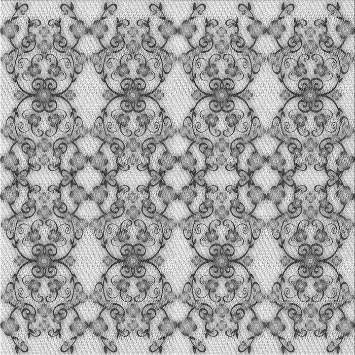 Round Patterned Platinum Silver Gray Rug, pat1283gry