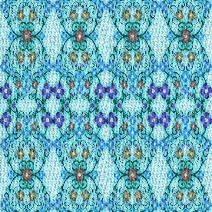 Machine Washable Transitional Blue Ivy Blue Rug, wshpat1283lblu