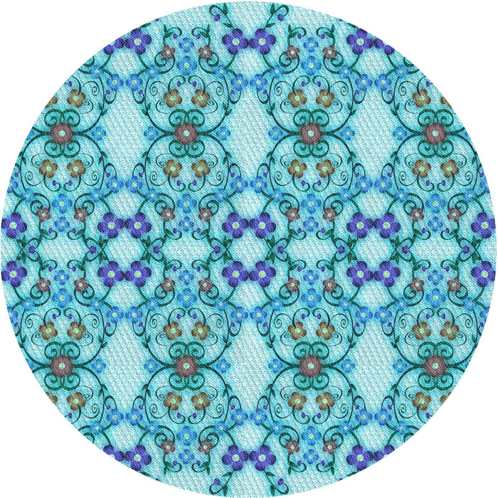 Square Machine Washable Transitional Blue Ivy Blue Rug in a Living Room, wshpat1283lblu