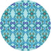 Square Patterned Blue Ivy Blue Rug, pat1283lblu