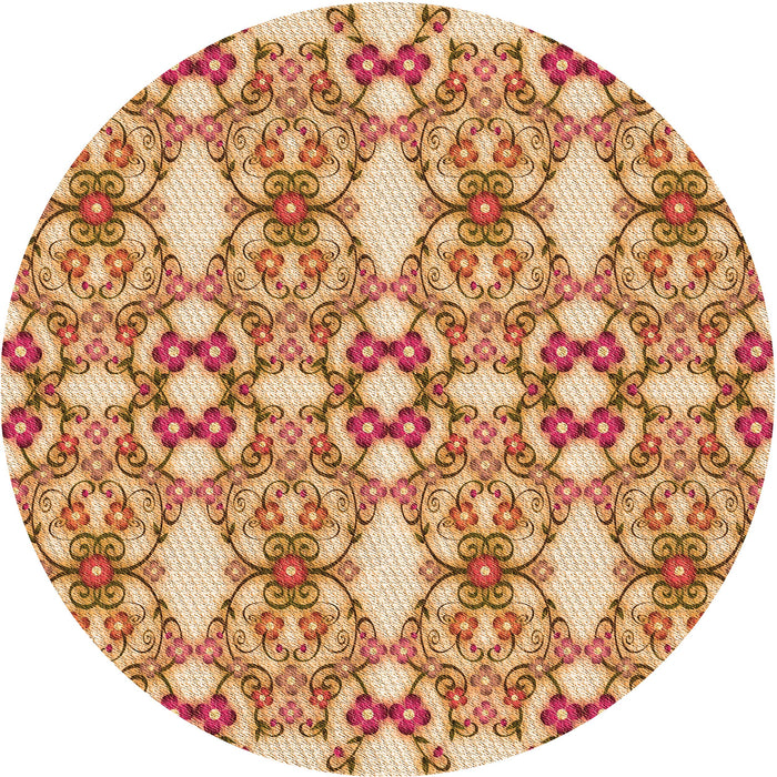 Square Patterned Red Rug, pat1283org