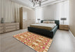 Patterned Red Rug in a Bedroom, pat1283org