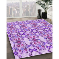 Patterned Blossom Pink Rug, pat1283pur