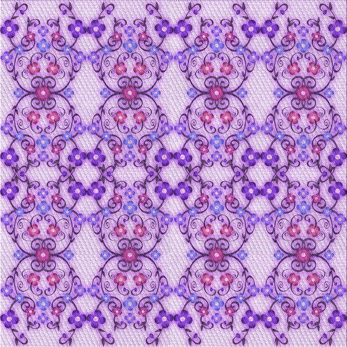 Round Patterned Blossom Pink Rug, pat1283pur