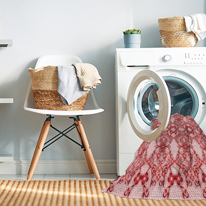 Machine Washable Transitional Pastel Pink Rug in a Washing Machine, wshpat1283rd