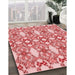 Machine Washable Transitional Pastel Pink Rug in a Family Room, wshpat1283rd